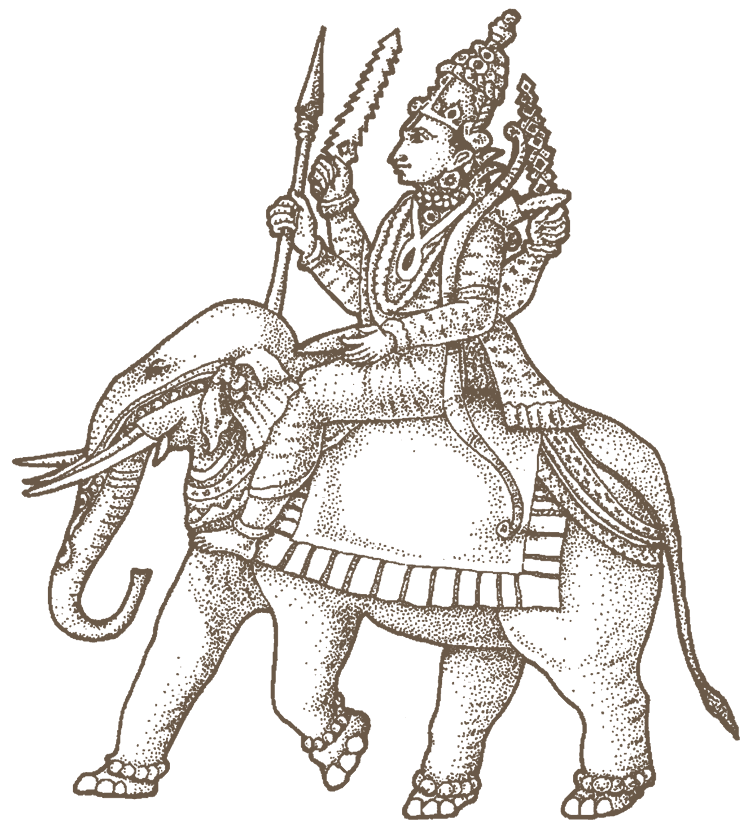 Индра верхом на слоне Айравате