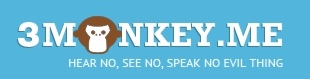 Логотип со слоганом проекта 3monkey.me